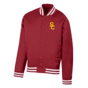 USC Trojans Men's Champion Cardinal SC Interlock Super Fan Satin Bomber Jacket